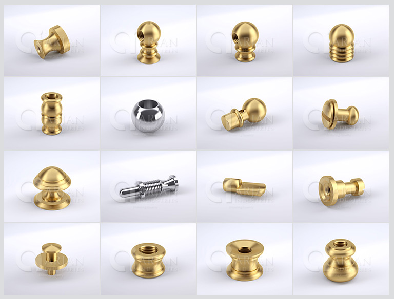 piezas de hardware de latón